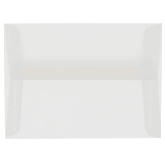 JAM Paper 4.375" x 5.75 Clear Translucent Vellum Invitation Envelopes